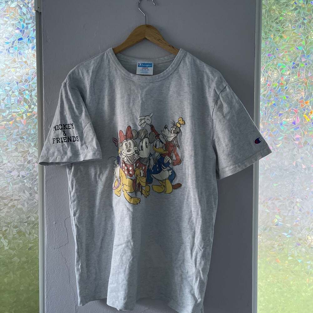 Vintage Champion Disney Mickey & Friends Gray Tee Shirt - Large